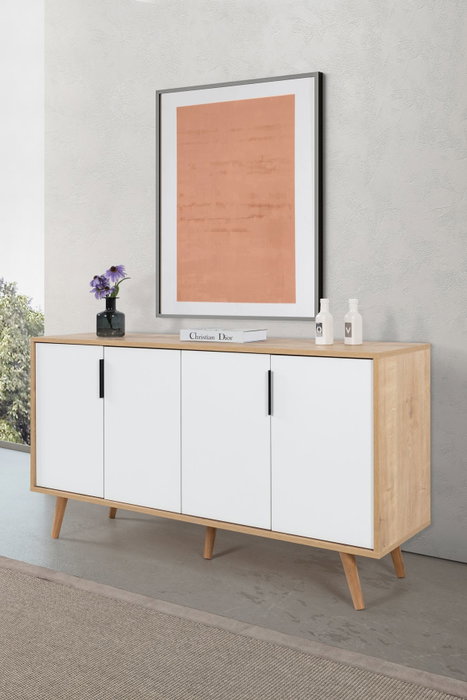 Hanah Home Sırma 4515 Consola Roble Zafiro y Blanco